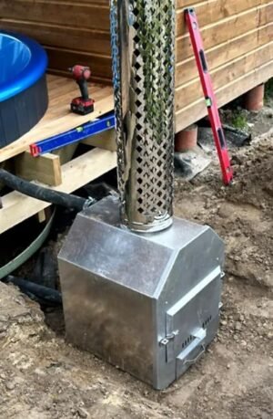 Riscaldatore esterno a legna per vasca idromassaggio da giardino