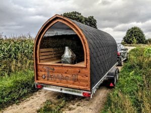 Sauna Igloo A Botte All'aperto Con Caminetto E Forno A Legna (12)