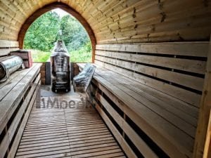 Sauna Igloo A Botte All'aperto Con Caminetto E Forno A Legna (33)