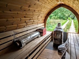 Sauna Igloo A Botte All'aperto Con Caminetto E Forno A Legna (34)