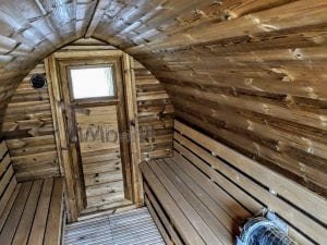 Sauna Igloo A Botte All'aperto Con Caminetto E Forno A Legna (36)