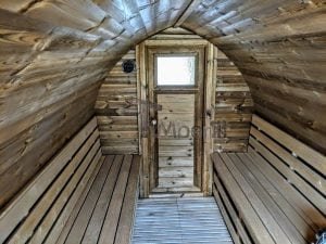 Sauna Igloo A Botte All'aperto Con Caminetto E Forno A Legna (38)
