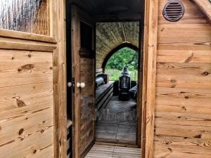 Sauna Igloo A Botte All'aperto Con Caminetto E Forno A Legna (41)