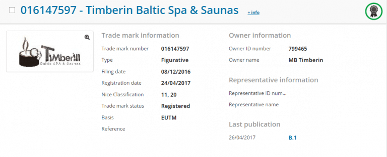 Registrazione del marchio TimberIN presso l'EUIPO