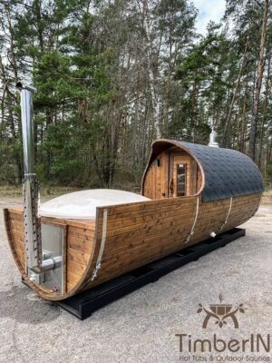 Sauna Finlandese Da Esterno A Botte Con Vasca Idromassaggio (3)