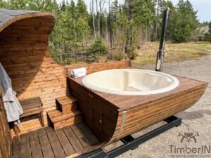 Sauna Finlandese Da Esterno A Botte Con Vasca Idromassaggio (5)