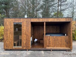 Moderna Sauna Da Giardino Con Vasca Idromassaggio (10)