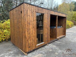Moderna Sauna Da Giardino Con Vasca Idromassaggio (9)