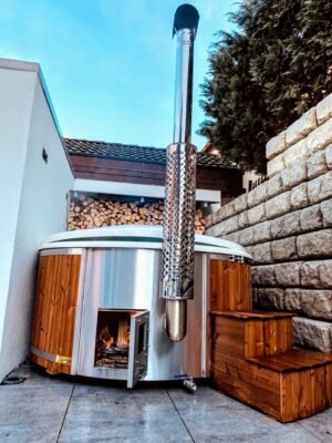 Stufa a legna integrata per vasca idromassaggio – 30 kW in acciaio inox 316