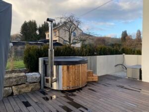 Stufa a legna integrata per vasca idromassaggio – 30 kW in acciaio inox 316