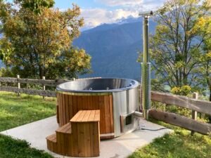 Stufa a legna integrata per vasca idromassaggio – 30 kW in acciaio inox 316