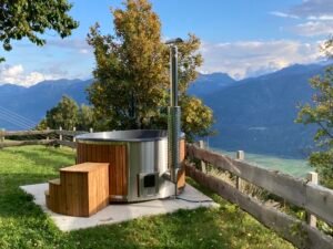 Stufa a legna integrata per vasca idromassaggio – 30 kW in acciaio inox 316