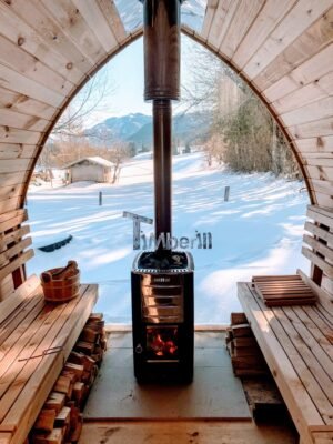 TimberIN Nordic Pod™ Porch – sauna da esterno a igloo con portico