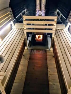 TimberIN Nordic Pod™ Porch – sauna da esterno a igloo con portico