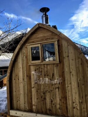 TimberIN Nordic Pod™ Porch – sauna da esterno a igloo con portico