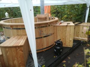TimberIN Nordic Deluxe in abete, vasca in legno con bordo largo – foto cliente