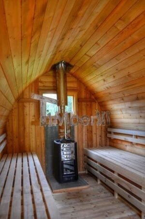 TimberIN Nordic Pod™ Porch – sauna da esterno a igloo con portico