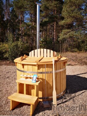 TimberIN Nordic Deluxe in abete, vasca in legno con bordo largo – foto cliente