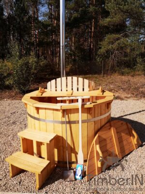 TimberIN Nordic Deluxe in abete, vasca in legno con bordo largo – foto cliente