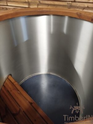 Vasca per bagno freddo TimberIN in termolegno, interno in acciaio inox spazzolato