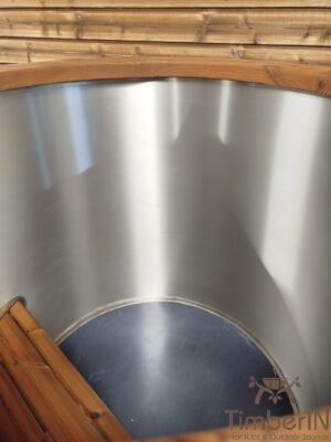 Vasca per bagno freddo TimberIN in termolegno con coperchio in legno appoggiato