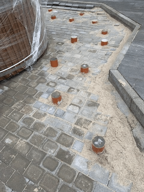 Appoggi intermedi della terrazza in legno