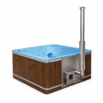 TimberIN Nordic Elite™ Square – vasca idromassaggio quadrata da esterno, su sfondo bianco