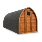 Sauna a igloo TimberIN Nordic Pod Custom senza portico, fondo bianco