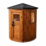 TimberIN Nordic Tower™ – sauna verticale da esterno, su sfondo bianco